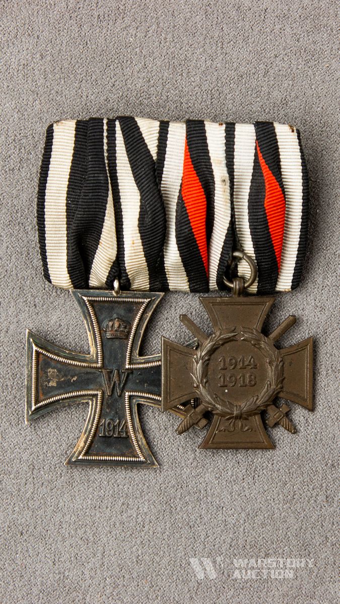 Колодка: ЖК 2 класса 1914 и крест Гинденбурга с мечами