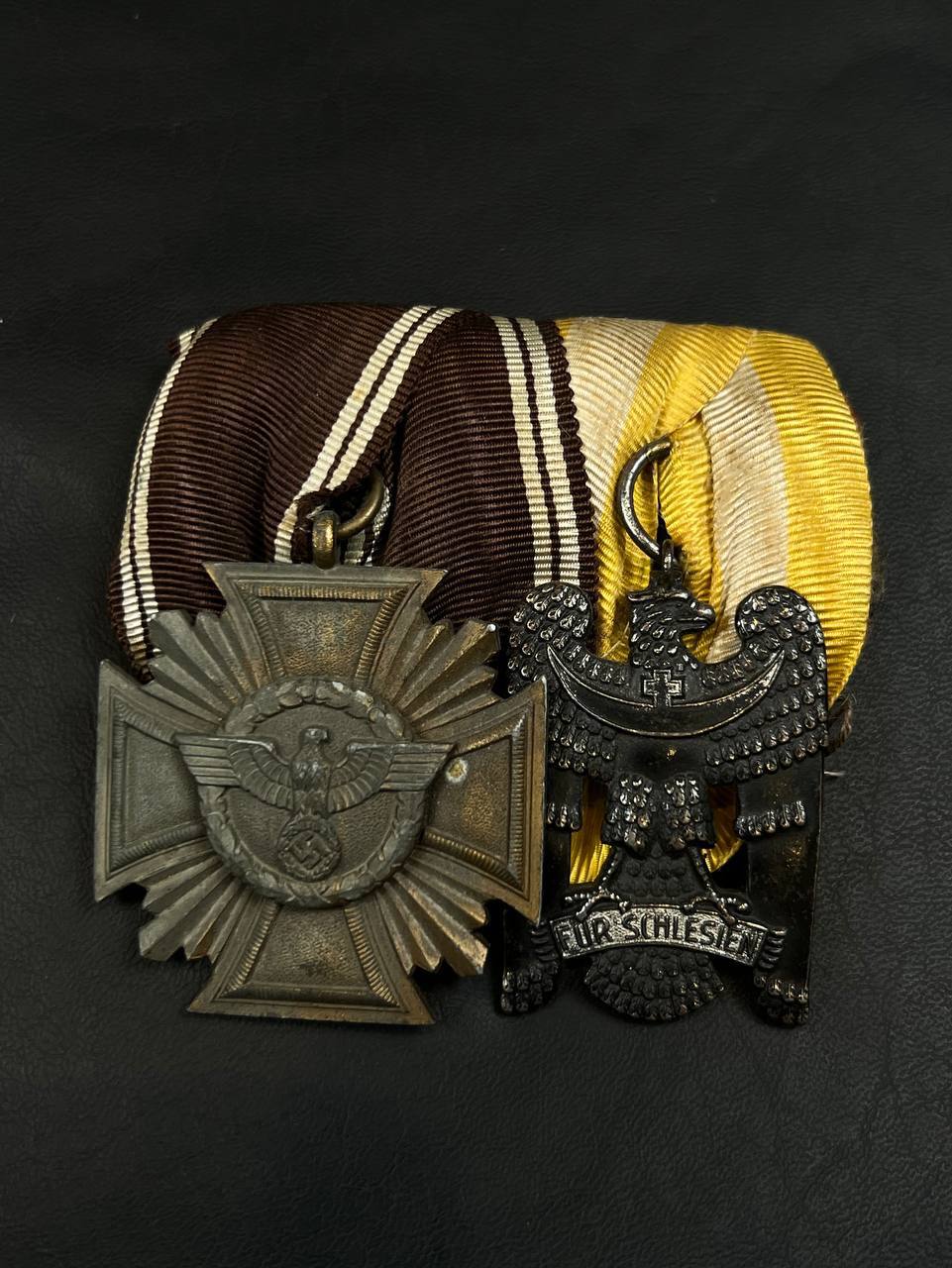 Колодка крест NSDAP и Силезская боевая награда (NSDAP & Schlesien Medals)