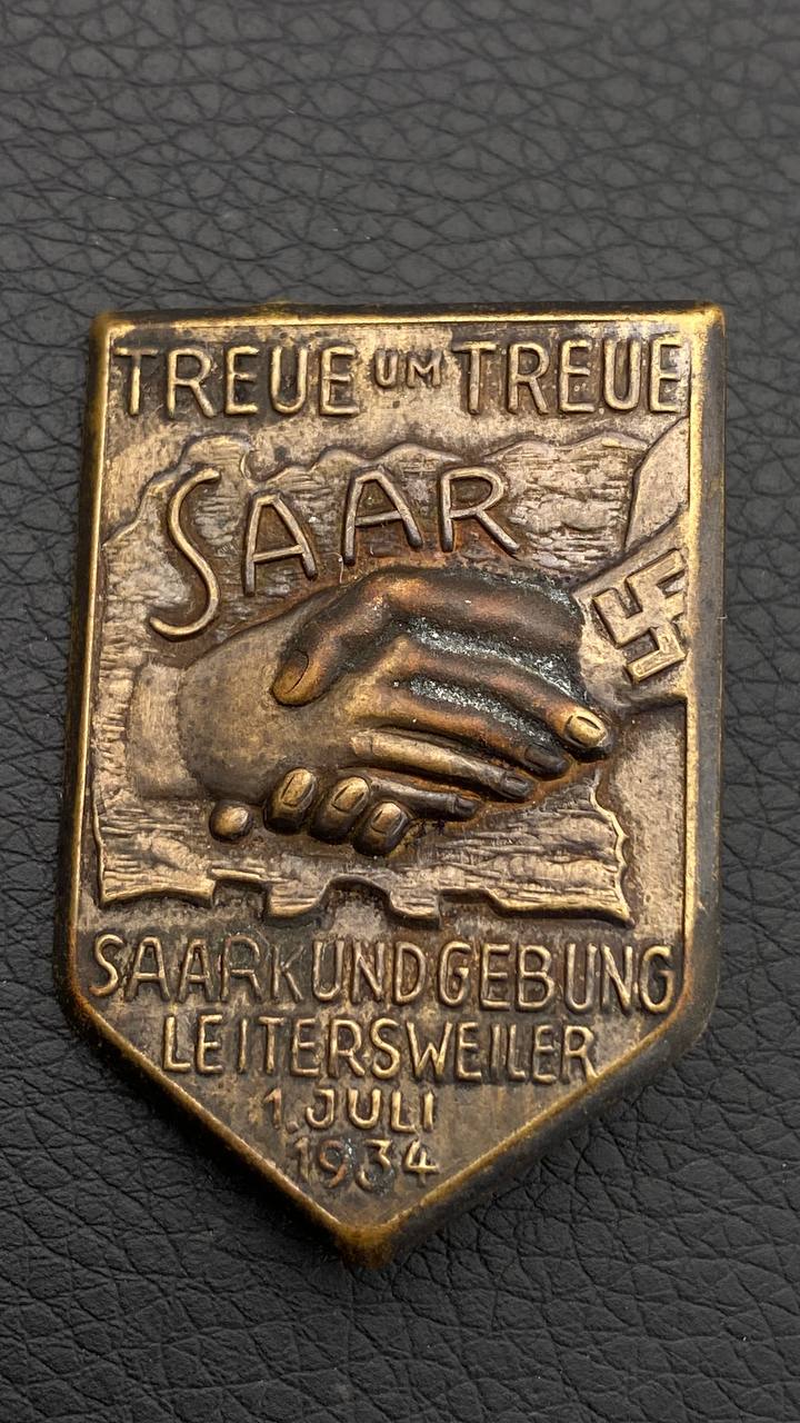 Значок Treue um Treue Saarkund gebung leitersweiler 1 juli 1934.