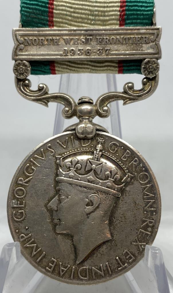 Медаль За службу в Индии 1936 NWF 1936-1937. Серебро. Англия. Великобритания.