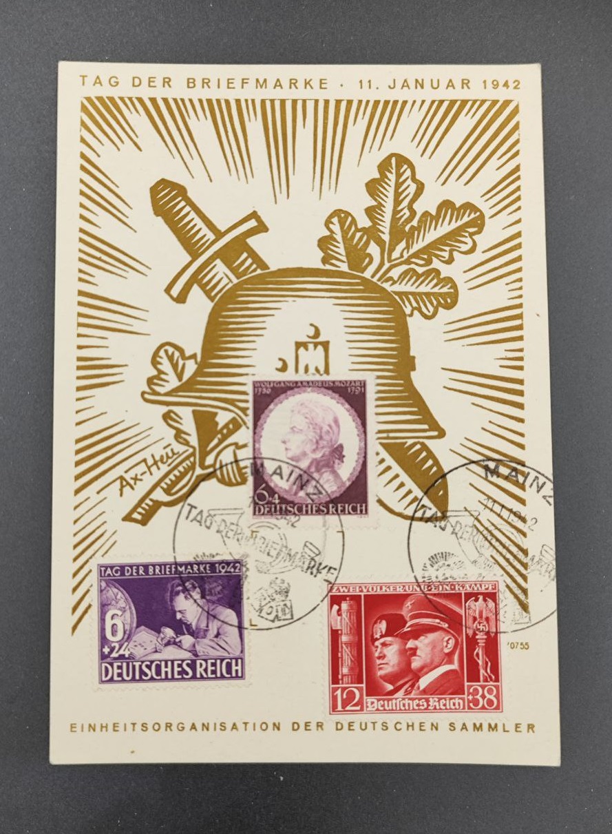 Открытка Tag der Briefmarke (День почтовой марки) 11.01.1942.