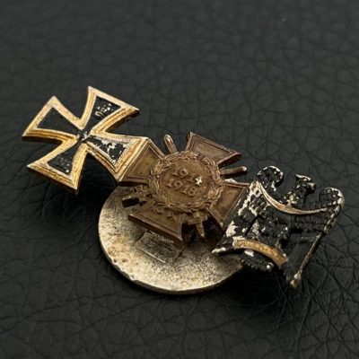 Петличный вариант миниатюры на три награды. Первая мировая война.