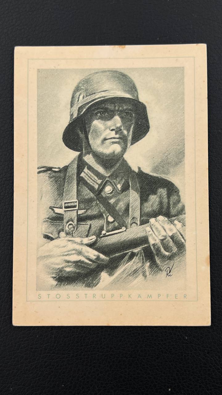 Открытка Stosstruppkampfer из серии “Der Deutsche Soldat”.