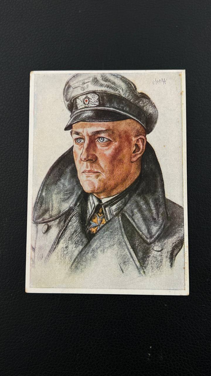 Открытка с рисунком Вильриха с изображением командира полка из серии 