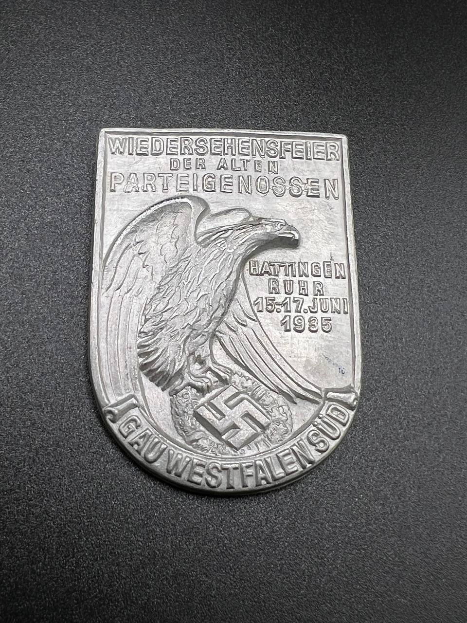  Знак «Встреча старых партийных товарищей, Хаттинген-Рур, Гау Вестфален-Юг» 1935 R. Sieper & Söhne, Lüdenscheid 