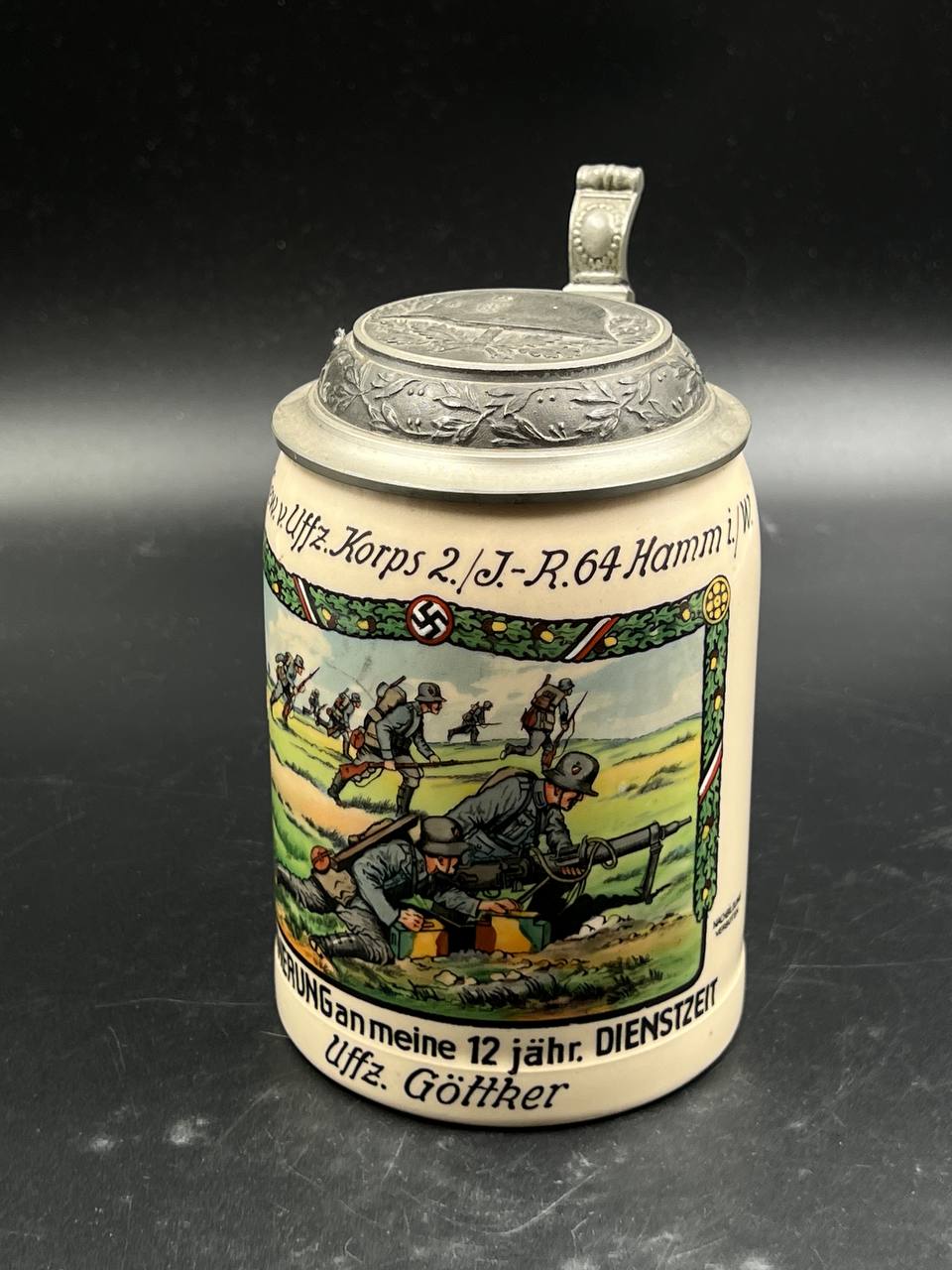  Пивная кружка Uffz.-Korps 2./ I.-R. 64 Hamm i. W. [G. WIENINGER SÖHN, MÜNCHEN] От Алексея С.