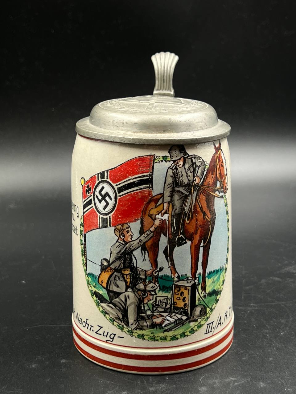  Пивная кружка Abt. Nachr. Zug - III./A.R.7 Freising. От Алексея С.