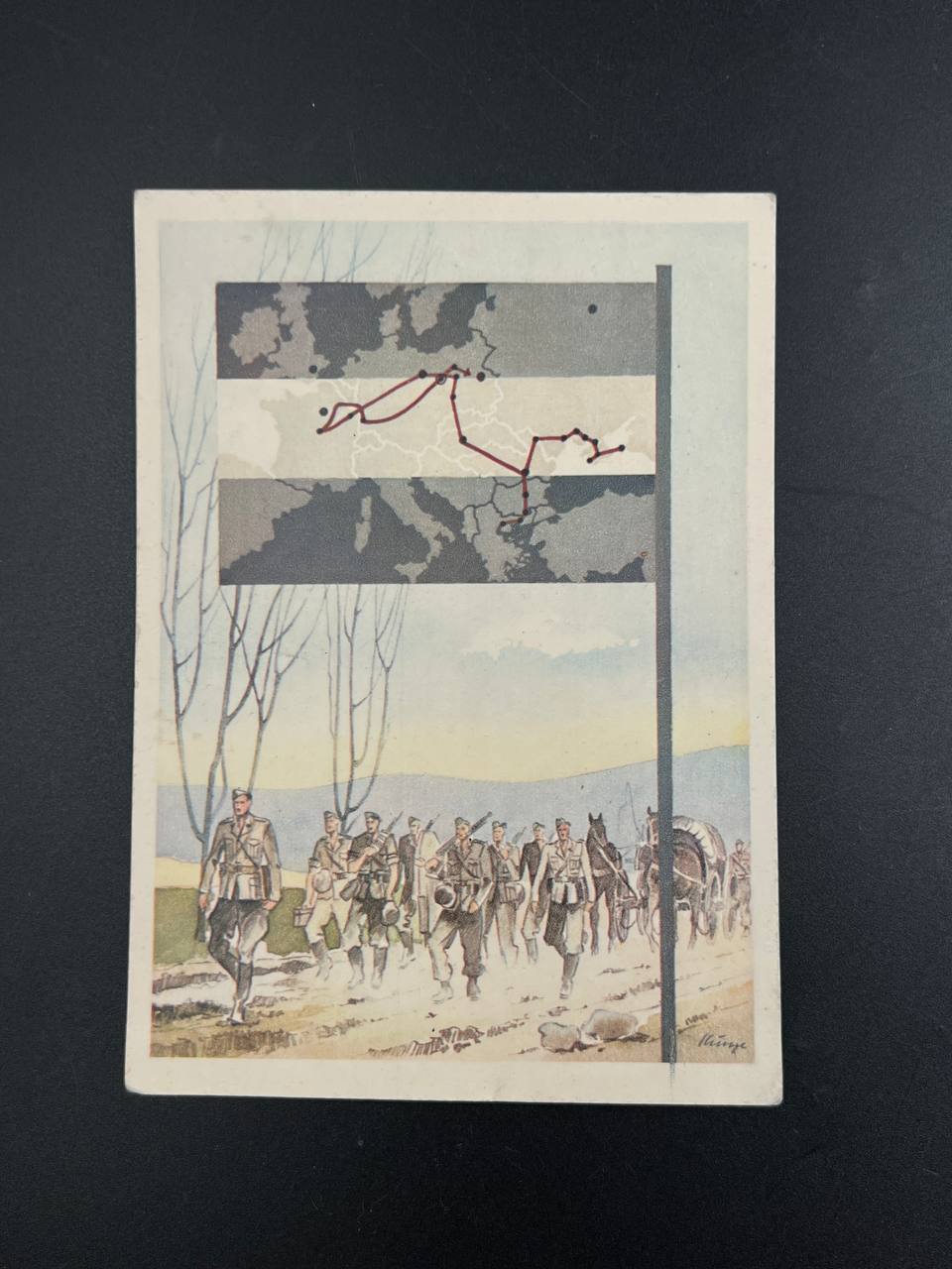 Открытка Вермахт. Боевой путь подразделения. 1943 г. От Алексея С.