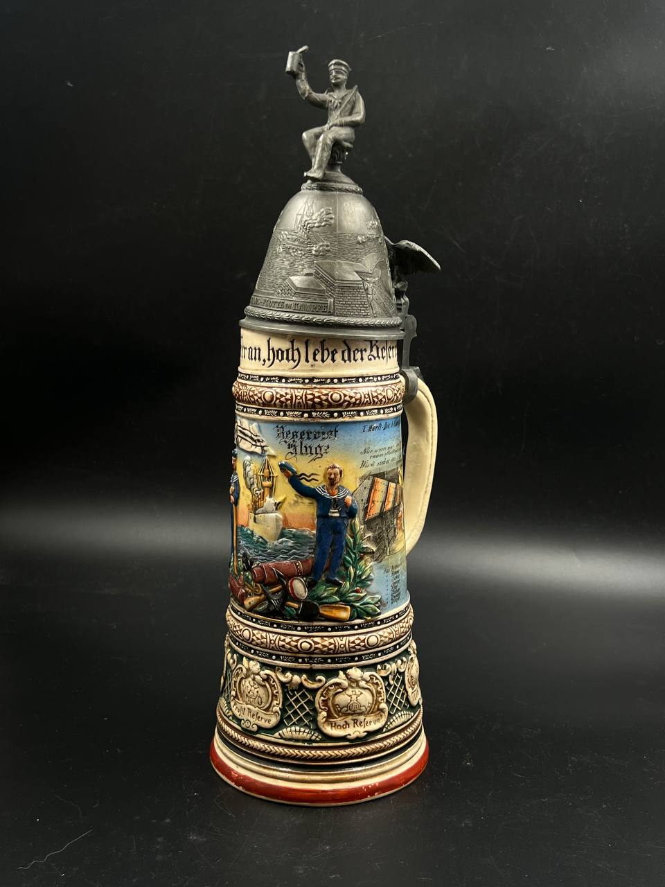 Немецкая пивная кружка резервиста Кайзеровского флота, Kiel 1907–1910. От Алексея С.