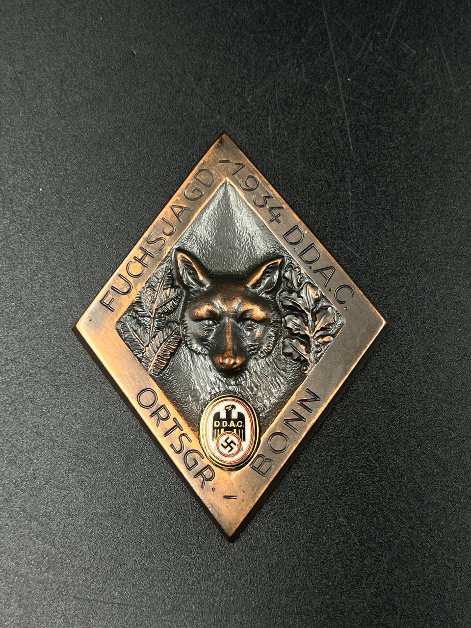 Плакетка D.D.A.C. “Fuchsjagd 1934”, Ortsgruppe Bonn, Германия. От Алексея С.