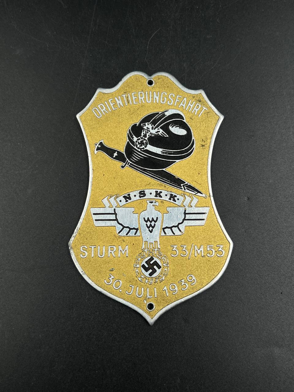 Памятная плакетка «Orientierungsfahrt NSK R, Sturm 33/M53», Германия, 30 июля 1939 г. От Алексея С.