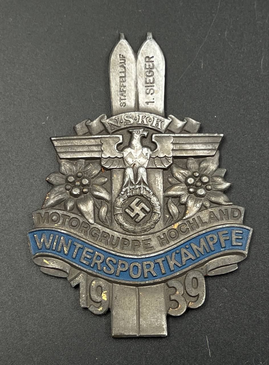 Плакетка «Wintersportkämpfe 1939 – Motorgruppe Hochland (1. Sieger, Staffellauf)». От Алексея С.