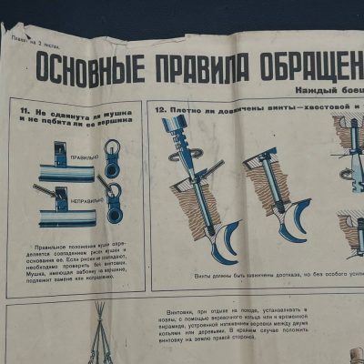 Плакат «Основные правила обращения с винтовкой и содержания ее во время службы». Москва 1939 г. От Алексея С.