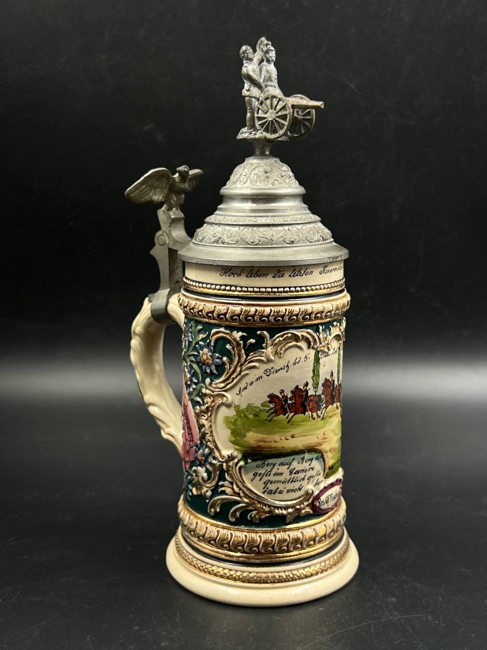 Пивная кружка артиллериста Gefr. Fischer, Bavr. 2. Feld-Art. Regt., Coblenz, рубеж XIX–XX вв. От Алексея С.