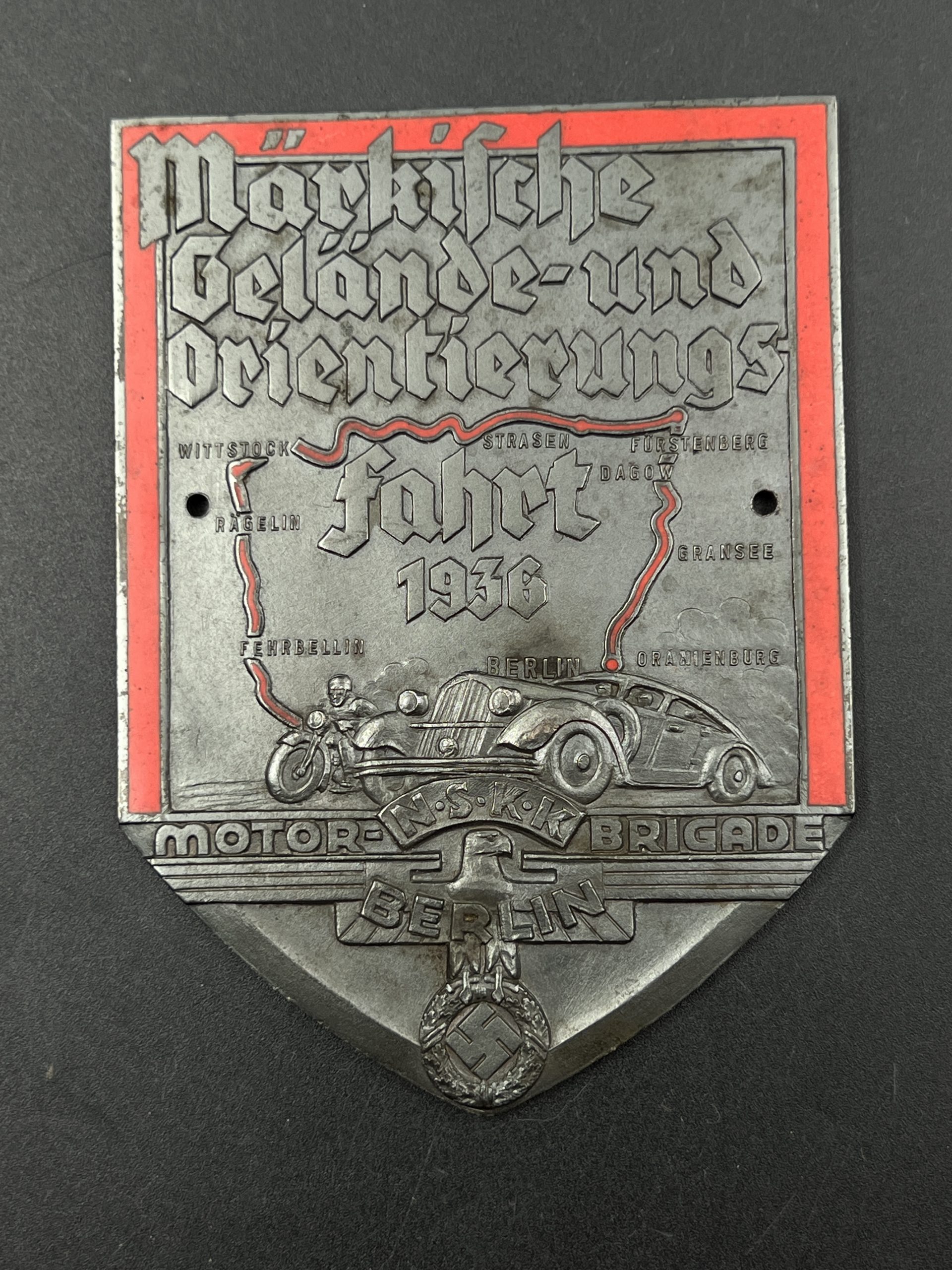 Памятная плакетка N.S.K.K.- «Маркская гонка по пересечённой местности и ориентированию». 1936 г. [Rob. Neff] Памятная плакетка N.S.K.K.- «Маркская гонка по пересечённой местности и ориентированию». 1936 г. [Rob. Neff] От Алексея С.