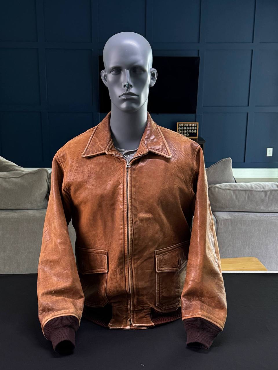 Кожаная летная куртка США по образцу AN-J-3, McGregor Sportswear (Doniger), рыжевато-коричневая кожа кейпскин, размер 40, Вторая мировая война / 1940-е годы. От Алексея С.