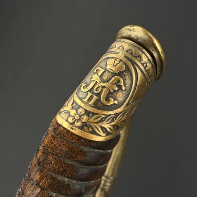 Шашка драгунская офицерская обр. 1881/1909 гг. Российская империя [Höller Solingen] Вензель Николая II Дарственная надпись. От Алексея С.