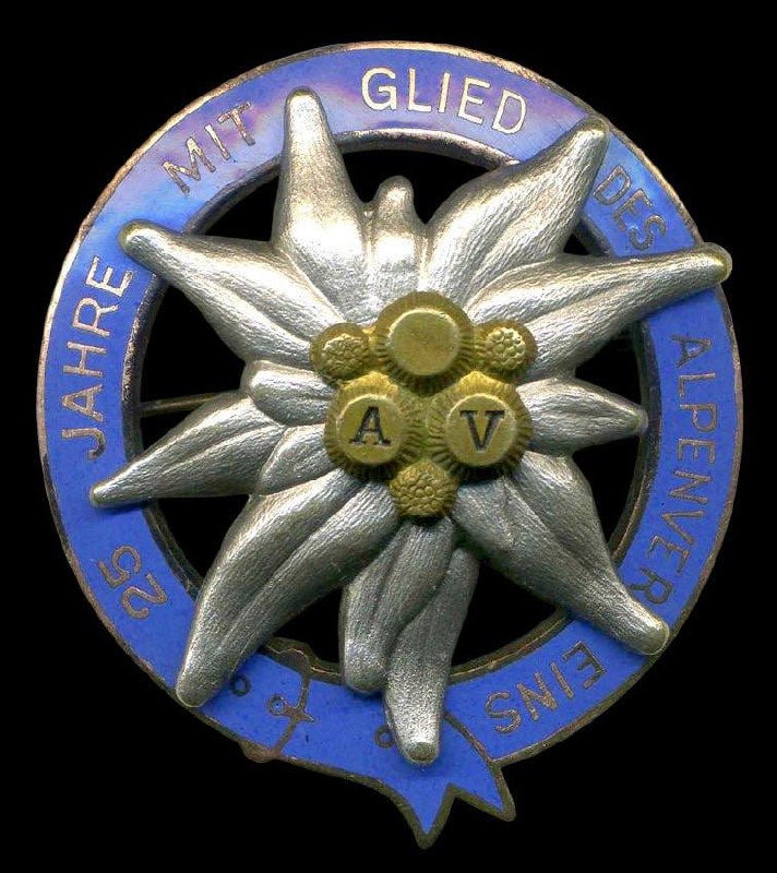 25 лет в Альпийском союзе AV ( Alpenverein) Ранний послевоенный.