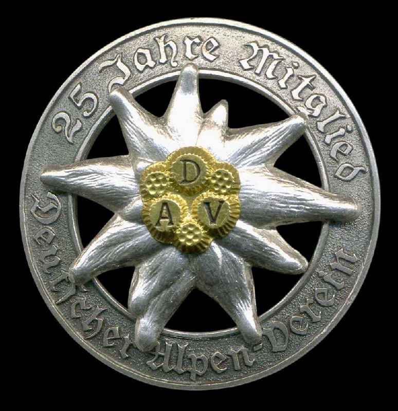 Знак за 25лет в Германском Альпийском союзе (DAV – Deutscher Alpenverein).